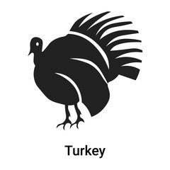 Turkey icon vector sign and symbol isolated on white background, Turkey logo concept
