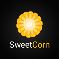 Sweet corn logo on black background © Pushkarevskyy