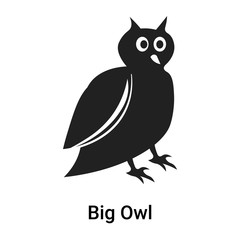 Big Owl icon vector sign and symbol isolated on white background, Big Owl logo concept