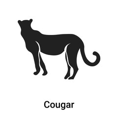 Cougar icon vector sign and symbol isolated on white background, Cougar logo concept