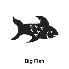Big Fish icon vector sign and symbol isolated on white background, Big Fish logo concept