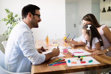 Fototapeta premium Happy family having fun time at home