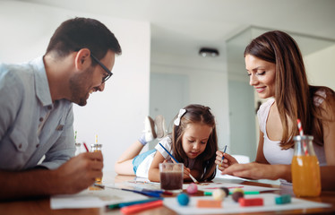 Fototapeta premium Happy family having fun time at home