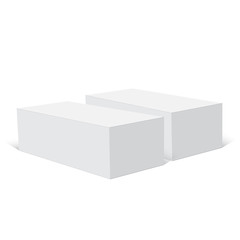 Blank paper or cardboard box template. Vector illustration.