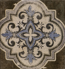 ceramic tile, vintage ornate pattern, abstract geometry