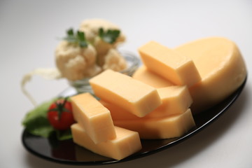 Different types of cheese slices