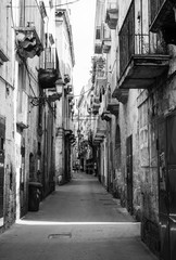 Fototapeta premium Taranto (Italy) - The historic center of a big city in southern Italy, Puglia region, on the sea with industry port, in a spring day.