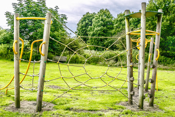 Fototapeta premium Representation of a web of spider to play in a playground