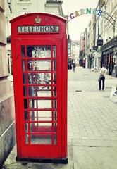 London, Telefonzelle,telephone box, Carnaby, rot