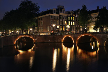 Leidsegracht - Leiden Canal in Amsterdam. Netherlands