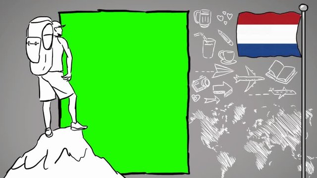Netherlands hand drawn tourism