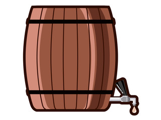 Beer barrel with tap