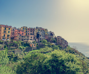 Fototapeta premium Panoramic view of picturesque town.