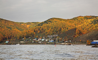 View of Port-Baikal settlement. Irkutsk oblast. Russian