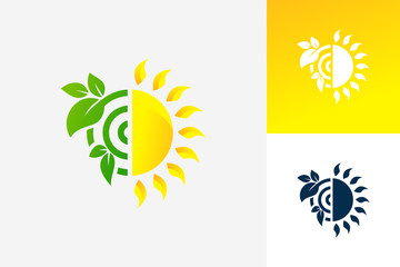 Sun And Plant Logo Template Design Vector, Emblem, Design Concept, Creative Symbol, Icon