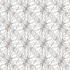 Seamless pattern with wavy lines lines on white background