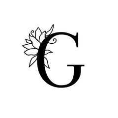 Vector floral letter