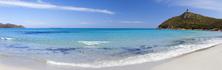 Fototapeta na wymiar Porto Giunco beach. Big panorama. Sardinia