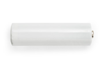 White battery isolated with clipping path