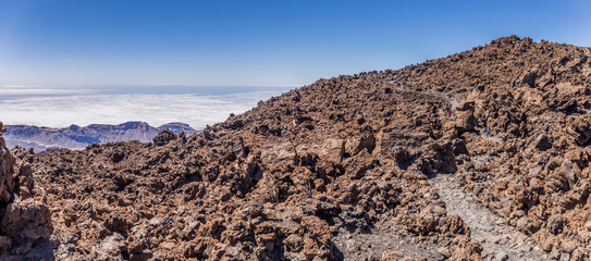 Volcanic rocks, Mount Teide, view from Teleferico, Tenerife, Canary Islands, Spain