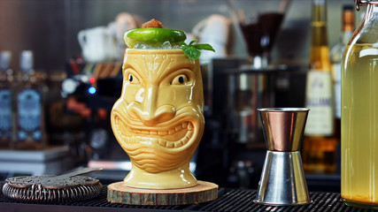 Tropical cocktail at the bar