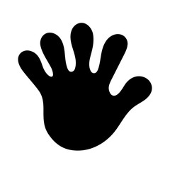 Hand black silhouette on a white background