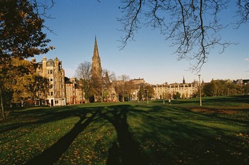 Obraz premium Autumnal colour in Bruntsfield Links, Edinburgh.