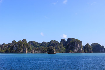 limestone cliffs in Ha Long Bay, Vietnam