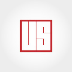 Initial Letter US Logo Template Vector Design