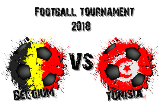 Soccer game Belgium vs Tunisia