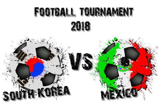 Soccer game South Korea vs Mexico