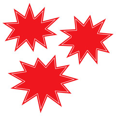 Set of red speech bubbles for your text. Vector illustration