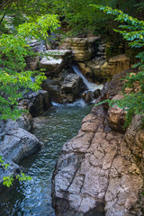 Kinchkha Waterfall and small canyon near Kutaisi, Georgia