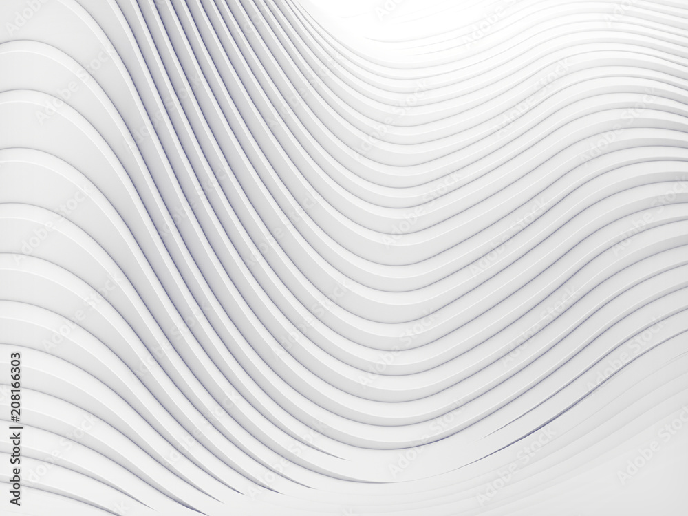 Aufkleber Wave band abstract background surface 3d rendering