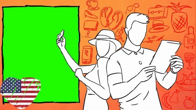 USA hand drawn tourism