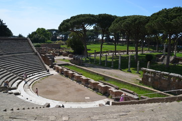 ancient theatre mask rome italy ostia