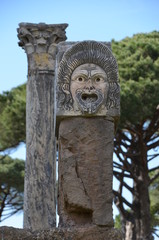 Obraz premium ancient theatre mask rome italy ostia