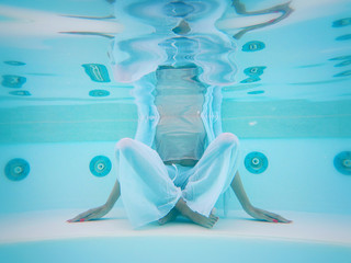 woman body  relaxing underwater