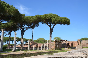 ancient rome stone italy ostia tree