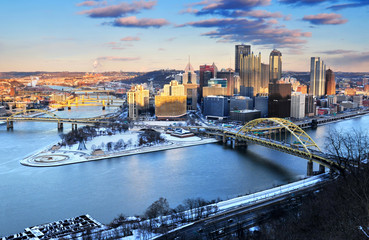 Downtown Pittsburgh, Pennsylvania, U.S.A. - obrazy, fototapety, plakaty