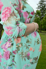Pregnant women in maternity dress