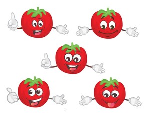 cute tomato characters set.cartoon vector