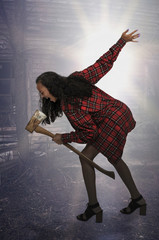 Woman with an axe