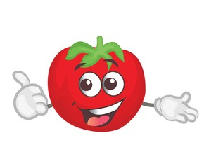 cute tomato character. cartoon vector
