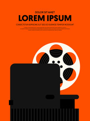 Movie and film modern retro vintage poster template background