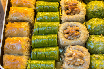 Turkish traditional national tasty desserts Baklava