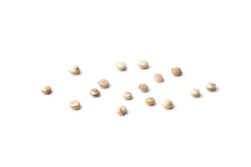 White quinoa seeds isolated on white background