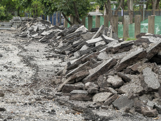 The concrete surface