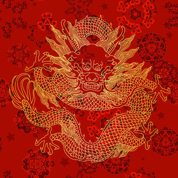 This is a traditionally Chinese ornament with a dragon and clouds.The dragon is the highest ranking animal in the Chinese animal hierarchy. It also represents a state symbol that is an emperor's role.
