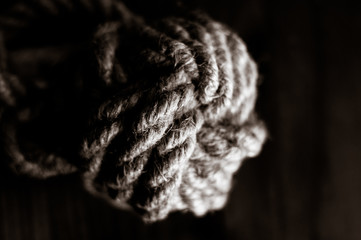 marine knot of thick brown rope